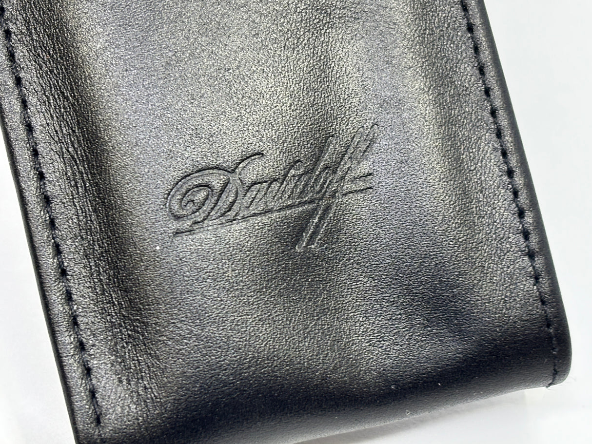 DAVIDOFF Switzerland Beautiful Black Leather pen case  - Hold 2 pens