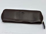 AURORA Beautiful Brown Leather pen case with zip - Hold 2 pens