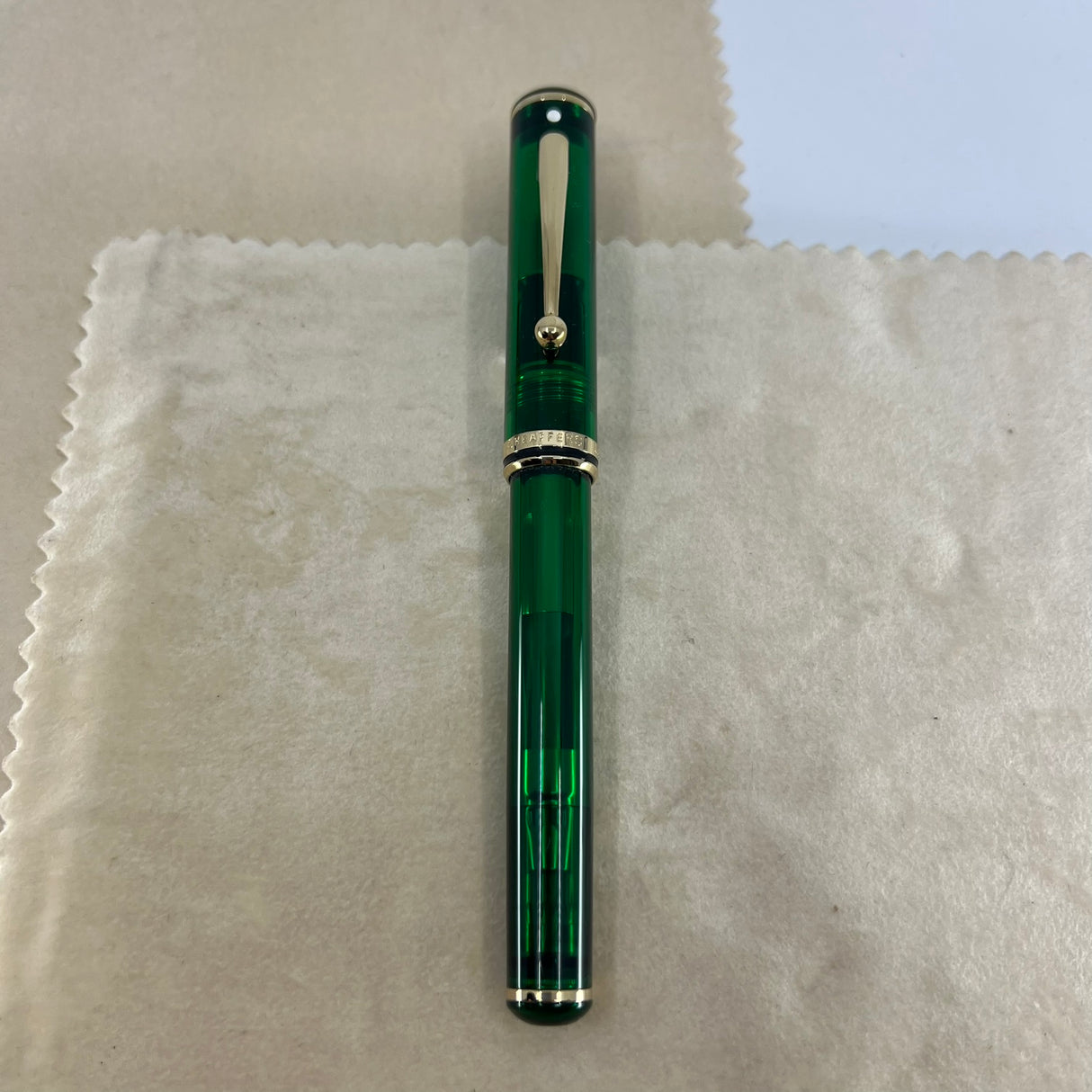 Sheaffer Connaisseur Aegean Green Transparent Fountain Pen  -  Broad 14kt Gold Nib