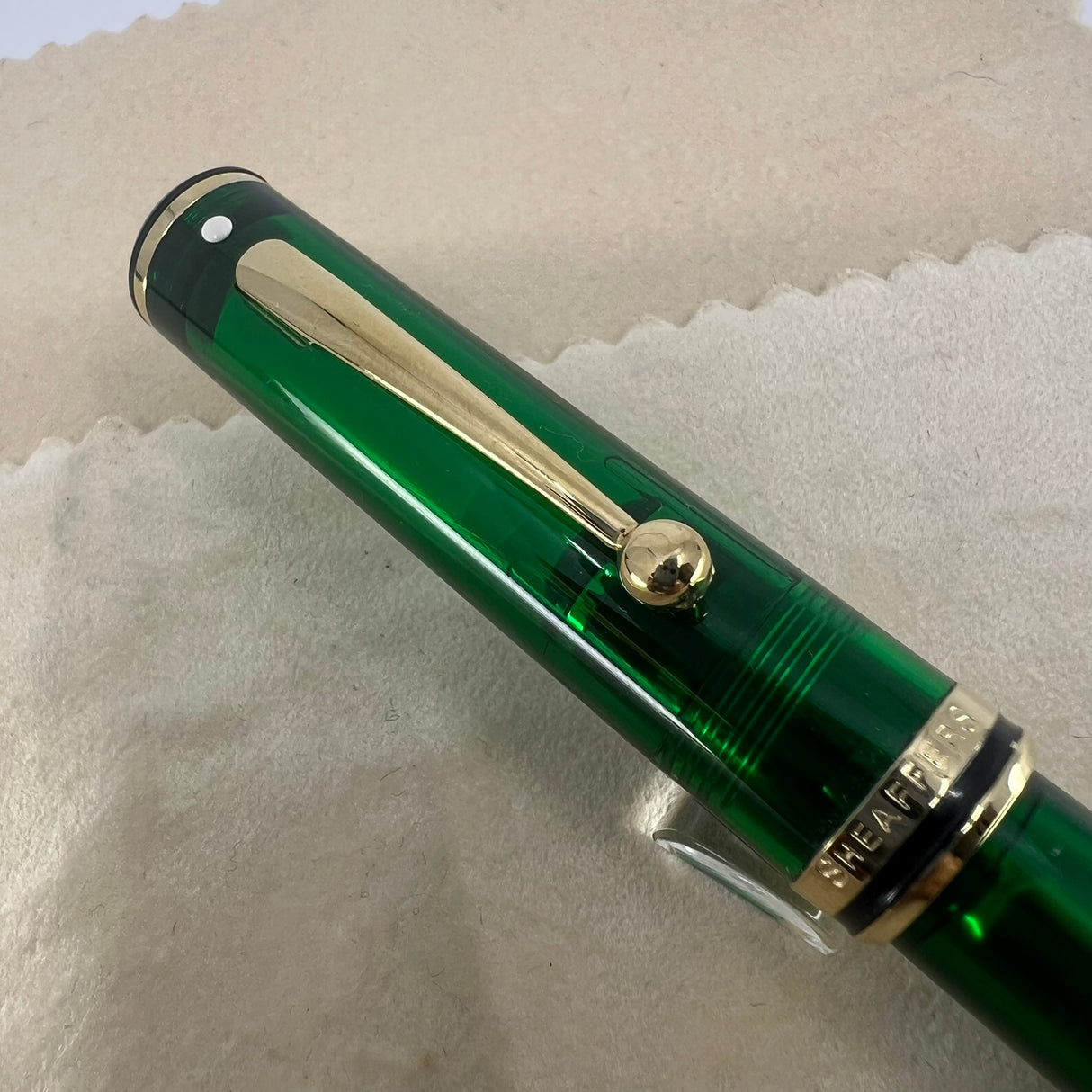 Sheaffer Connaisseur Aegean Green Transparent Fountain Pen  -  Broad 14kt Gold Nib
