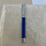 Graf Von Faber Castell Blue Resin Guilloche Fountain Pen  - Fine 18 Kt Gold Nib