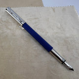 Graf Von Faber Castell Blue Resin Guilloche Fountain Pen  - Fine 18 Kt Gold Nib