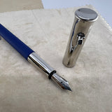Graf Von Faber Castell Blue Resin Guilloche Fountain Pen  - Fine 18 Kt Gold Nib