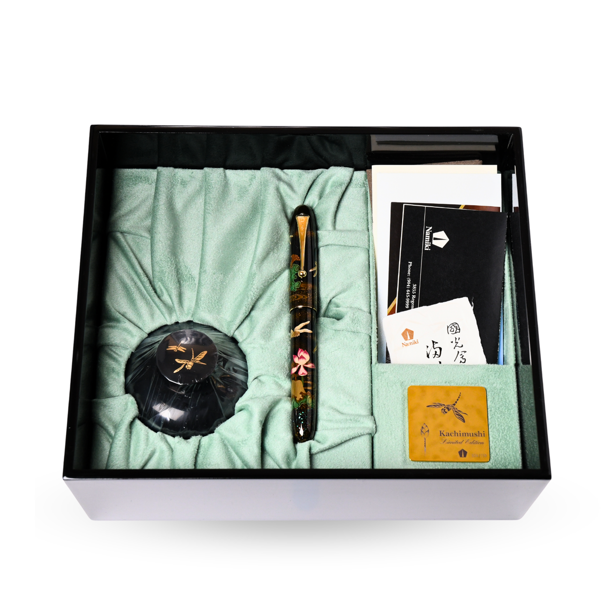 Namiki Yukari Royale Kashimushi (Lotus & Dragonfly) Limited Edition Maki-e Fountain Pen - Medium 18kt Gold Nib