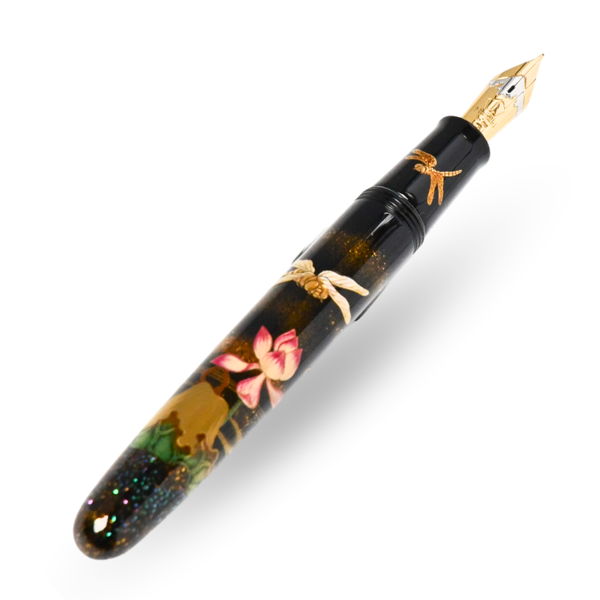 Namiki Yukari Royale Kashimushi (Lotus & Dragonfly) Limited Edition Maki-e Fountain Pen - Medium 18kt Gold Nib