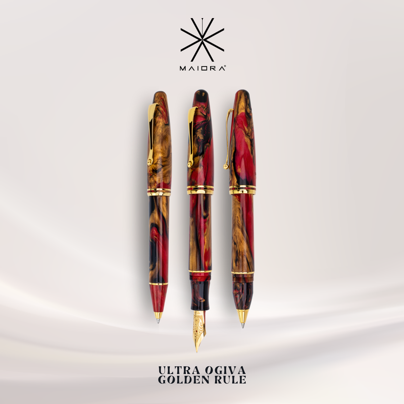 Maiora Ultra Ogiva Golden Rule Fountain Pen Collection