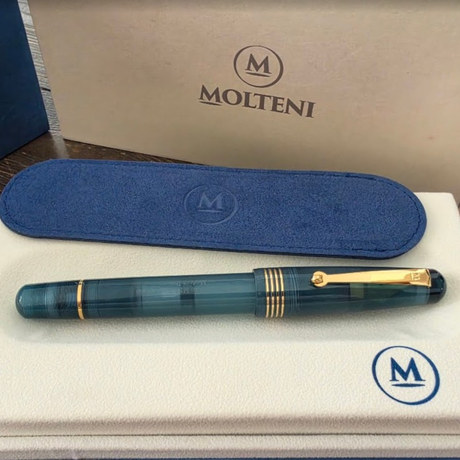 Molteni Modelo M54 Plus Demonstrator Deep Blue Gold Trim Fountain Pen Collection