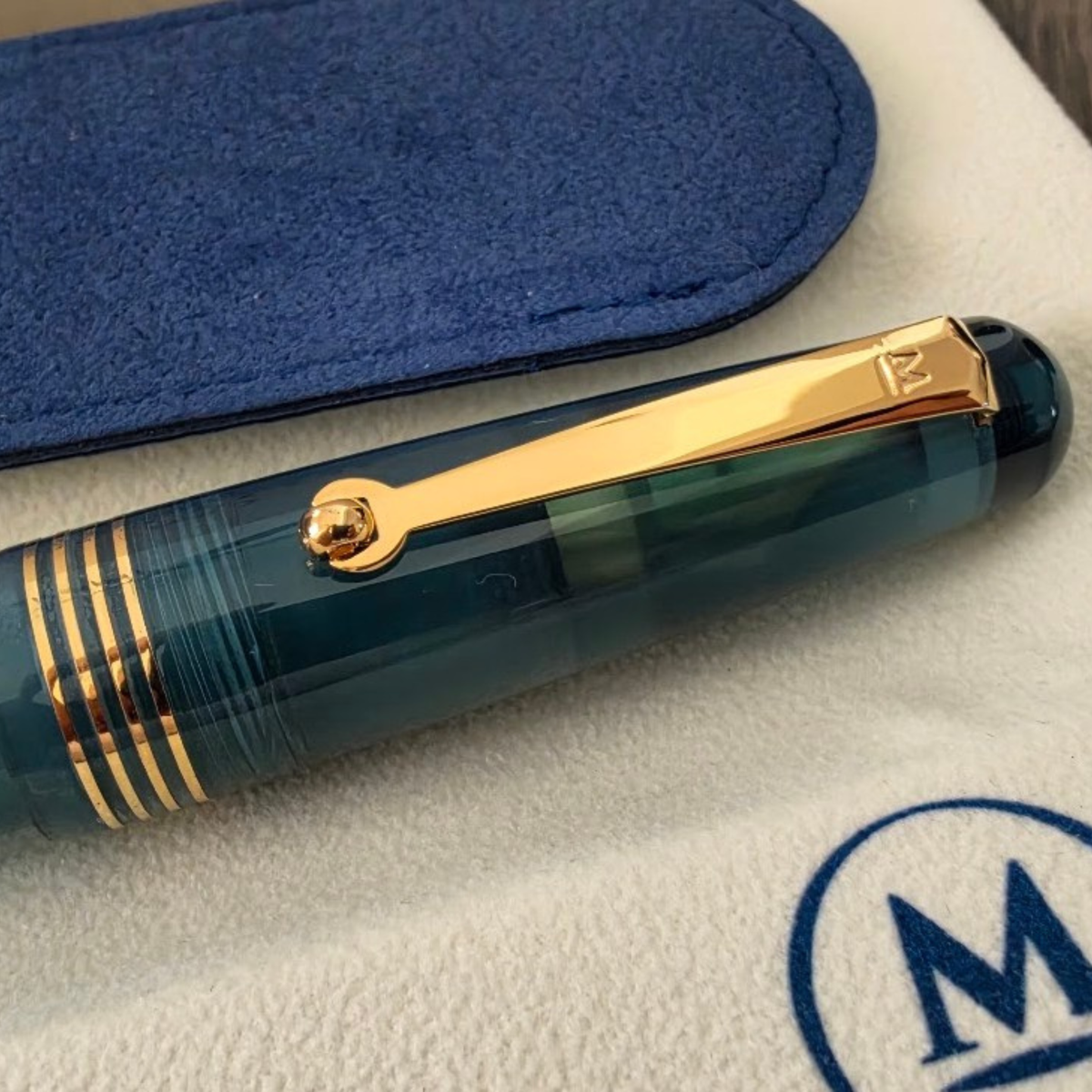 Molteni Modelo M54 Plus Demonstrator Deep Blue Gold Trim Fountain Pen Collection