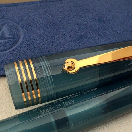 Molteni Modelo M54 Plus Demonstrator Deep Blue Gold Trim Fountain Pen Collection
