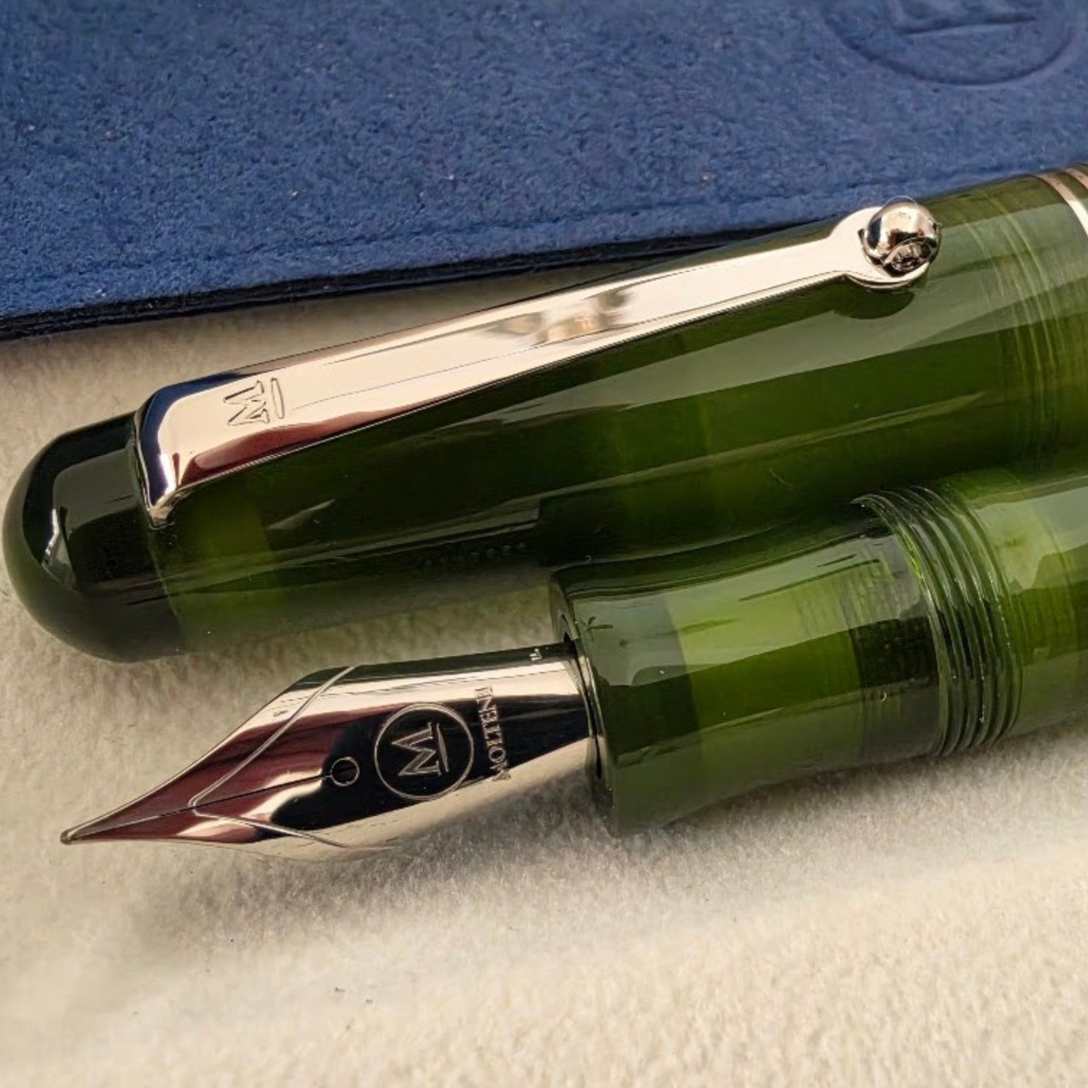 Molteni Modelo M54 Plus Demonstrator Forest Green Rhodium Trim Fountain Pen Collection