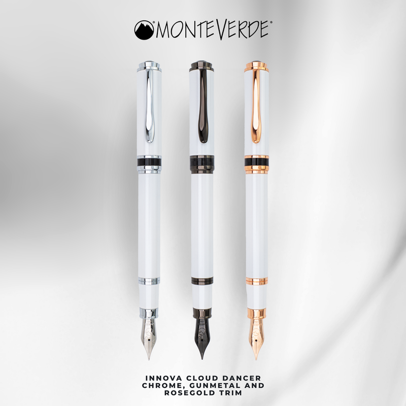 Monteverde USA Innova 2026 Color of The Year Cloud Dancer Fountain Pen Collection