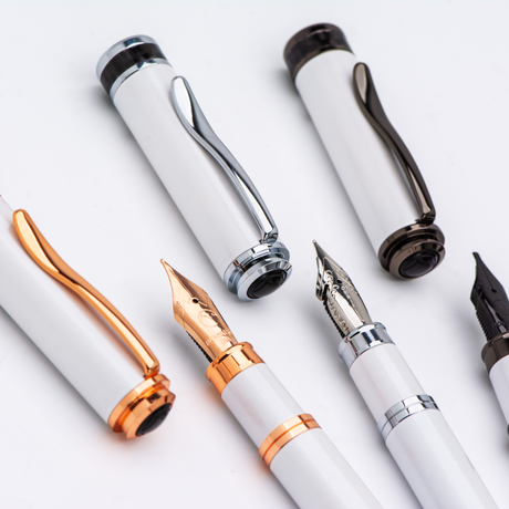 Monteverde USA Innova 2026 Color of The Year Cloud Dancer Fountain Pen Rosegold, gunmetal and chrome Trim Collection
