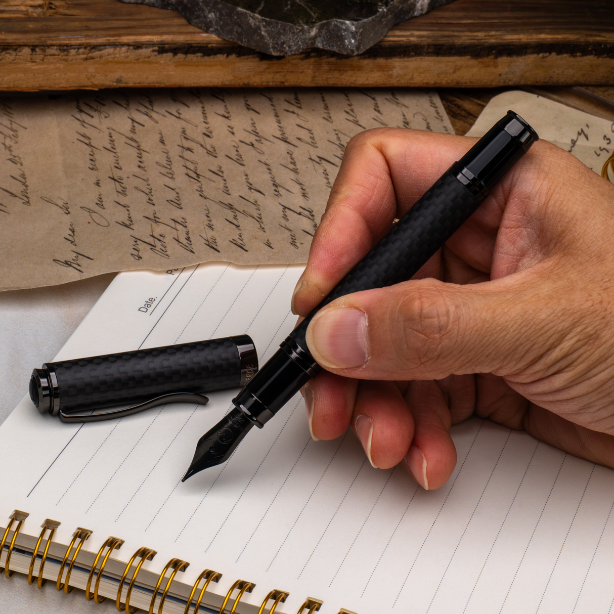 Monteverde Innova Matte Carbon Gunmetal Fountain Pen Collection