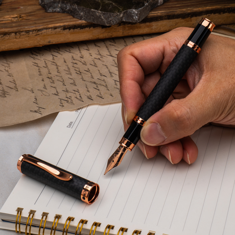 Monteverde Innova Matte Carbon Rosegold Fountain Pen Collection
