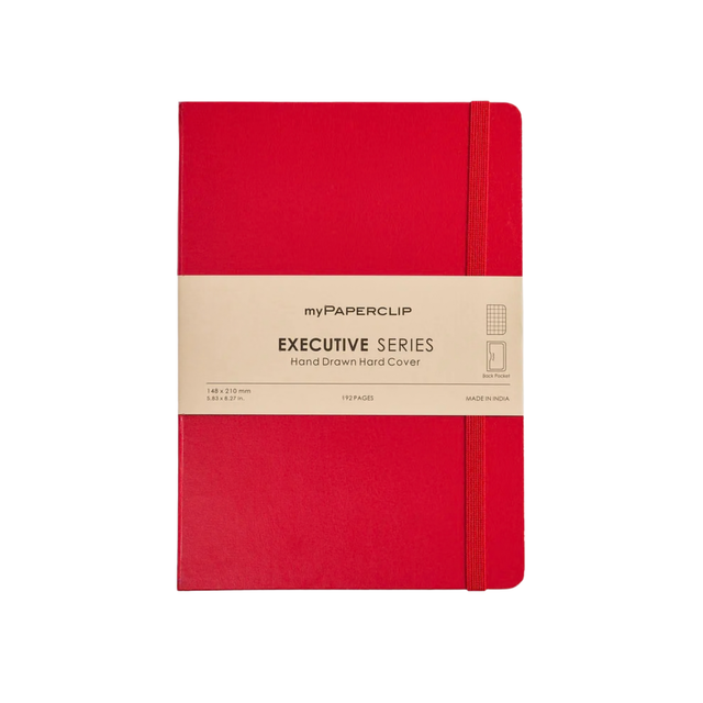 My Paperclip EXECUTIVE SERIES HARD COVER Back Pocket Red Checks Collection