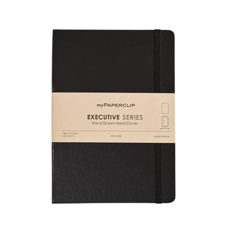 My Paperclip EXECUTIVE SERIES HARD COVER Back Pocket Black Plain Collection