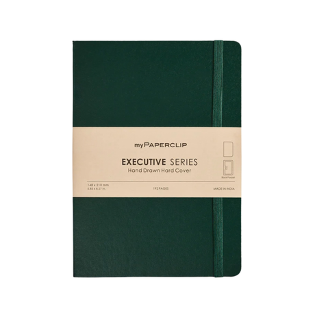 My Paperclip EXECUTIVE SERIES HARD COVER Back Pocket Green Plain Collection
