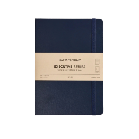 My Paperclip EXECUTIVE SERIES HARD COVER Back Pocket Blue Ruled Collection