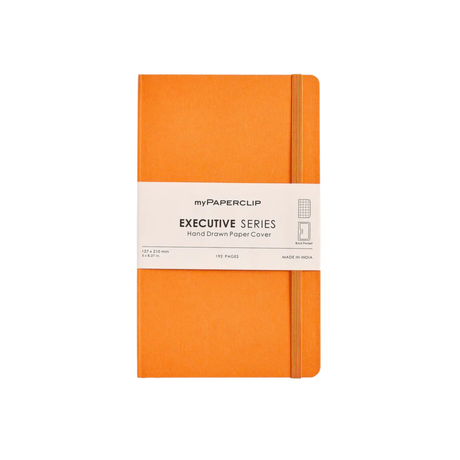 My Paperclip Executive Series Notebook (Soft Cover) - Medium (With Back Pocket) 127 x 210 mm Collection Checks Orange