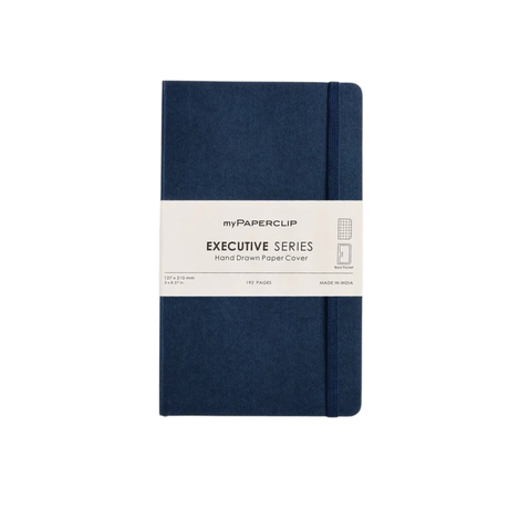 My Paperclip Executive Series Notebook (Soft Cover) - Medium (With Back Pocket) 127 x 210 mm Collection Checks Blue