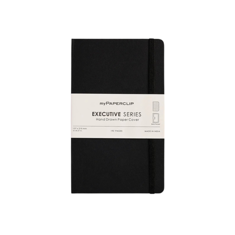 My Paperclip Executive Series Notebook (Soft Cover) - Medium (With Back Pocket) 127 x 210 mm Collection Checks Black
