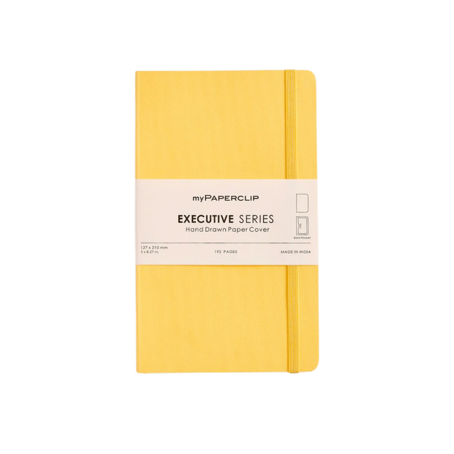 My Paperclip Executive Series Notebook (Soft Cover) - Medium (With Back Pocket) 127 x 210 mm Collection Plain Yellow