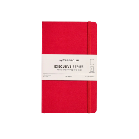 My Paperclip Executive Series Notebook (Soft Cover) - Medium (With Back Pocket) 127 x 210 mm Collection Plain Red