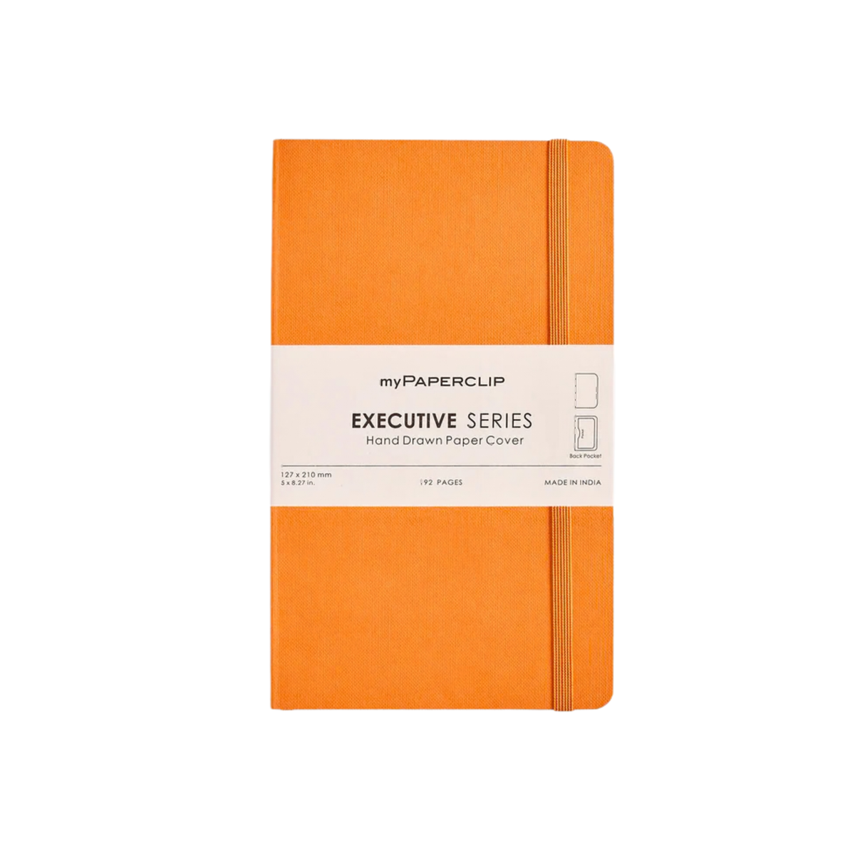 My Paperclip Executive Series Notebook (Soft Cover) - Medium (With Back Pocket) 127 x 210 mm Collection Plain Orange