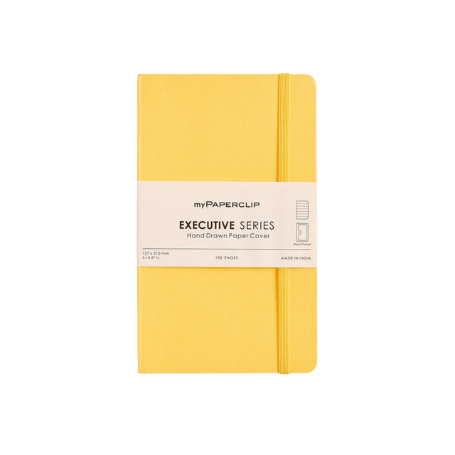 My Paperclip Executive Series Notebook (Soft Cover) - Medium (With Back Pocket) 127 x 210 mm Collection Ruled  Yellow