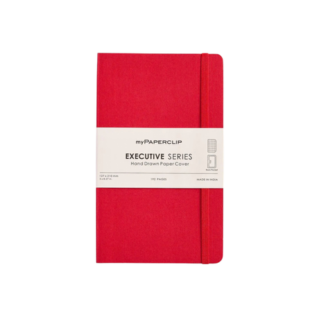 My Paperclip Executive Series Notebook (Soft Cover) - Medium (With Back Pocket) 127 x 210 mm Collection checks Red
