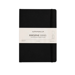 My Paperclip Executive Series Notebook (Soft Cover) - A5 (With Back Pocket) 148 x 210 mm Collection Plain Black