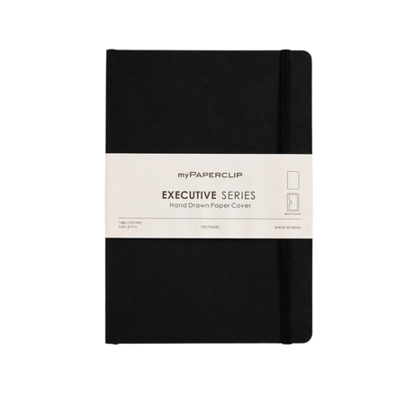 My Paperclip Executive Series Notebook (Soft Cover) - A5 (With Back Pocket) 148 x 210 mm Collection Plain Black