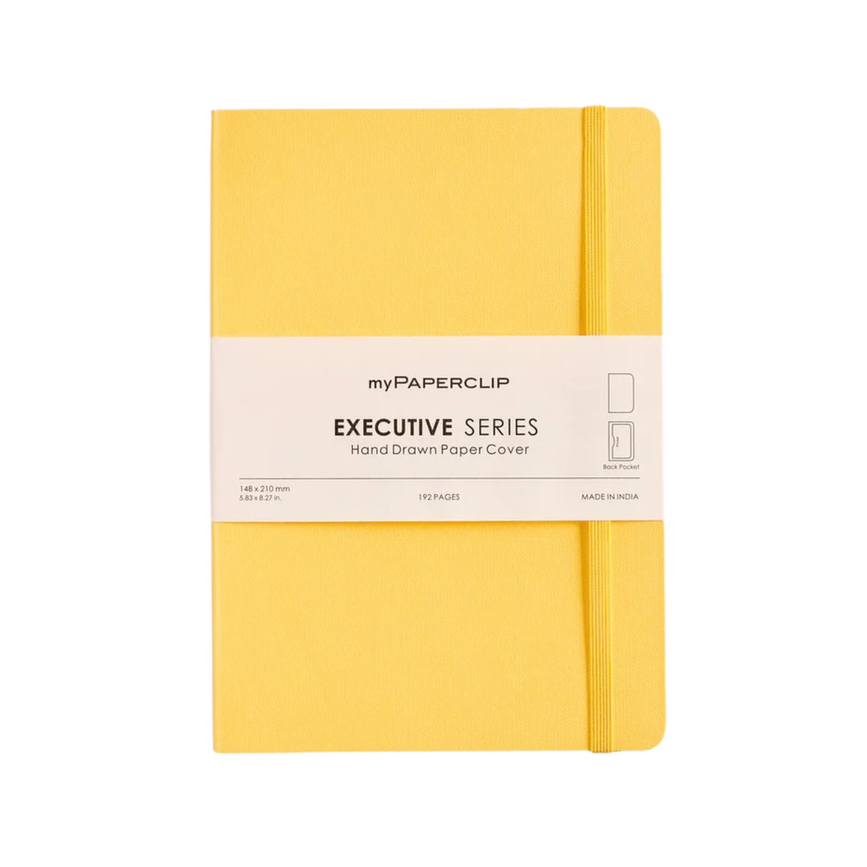 My Paperclip Executive Series Notebook (Soft Cover) - A5 (With Back Pocket) 148 x 210 mm Collection Plain Yellow