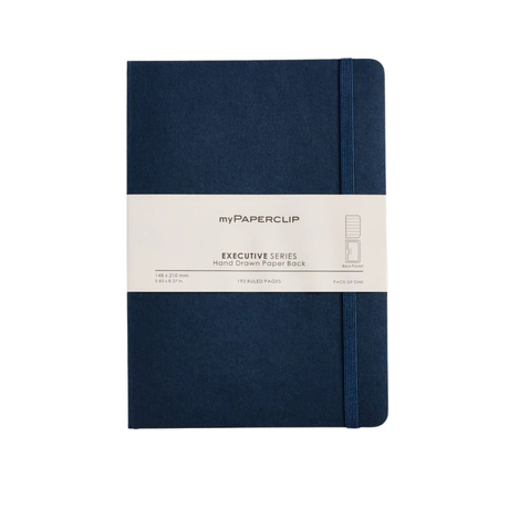 My Paperclip Executive Series Notebook (Soft Cover) - A5 (With Back Pocket) 148 x 210 mm Collection Ruled Blue
