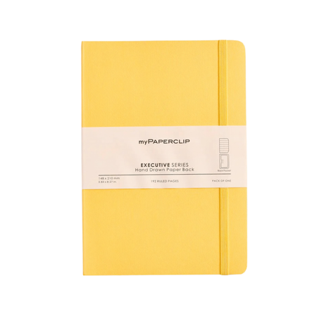 My Paperclip Executive Series Notebook (Soft Cover) - A5 (With Back Pocket) 148 x 210 mm Collection Ruled Yellow