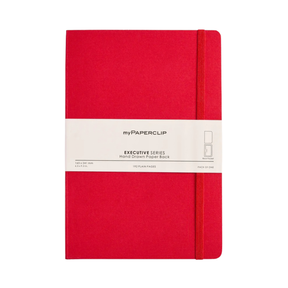 My Paperclip Executive Series Notebook (Soft Cover) - Large (With Back Pocket)  165 x 241 mm Collection  Plain Red