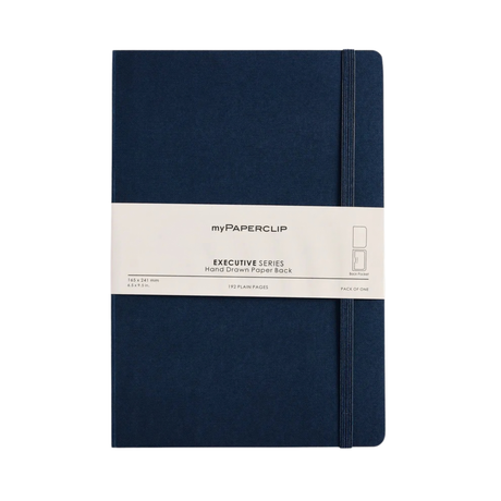 My Paperclip Executive Series Notebook (Soft Cover) - Large (With Back Pocket)  165 x 241 mm Collection  Plain Blue