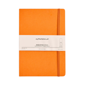 My Paperclip Executive Series Notebook (Soft Cover) - Large (With Back Pocket)  165 x 241 mm Collection  Orange Plain