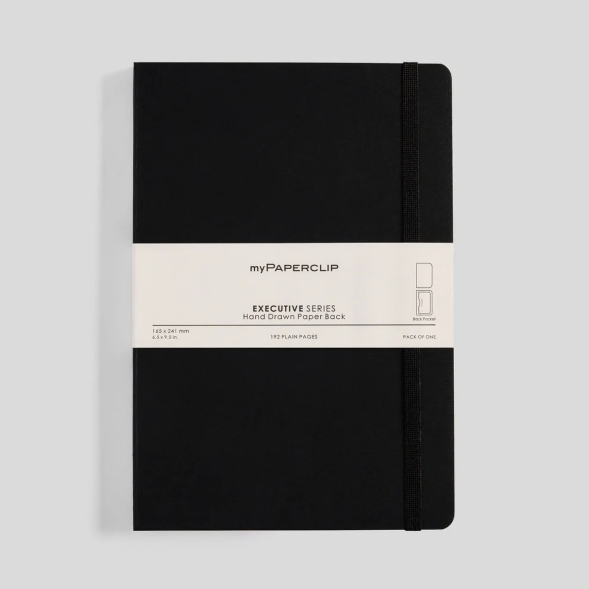 My Paperclip Executive Series Notebook (Soft Cover) - Large (With Back Pocket)  165 x 241 mm Collection Plain Black