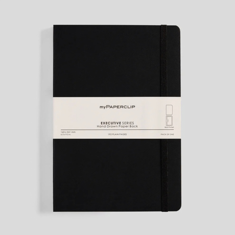 My Paperclip Executive Series Notebook (Soft Cover) - Large (With Back Pocket)  165 x 241 mm Collection Plain Black