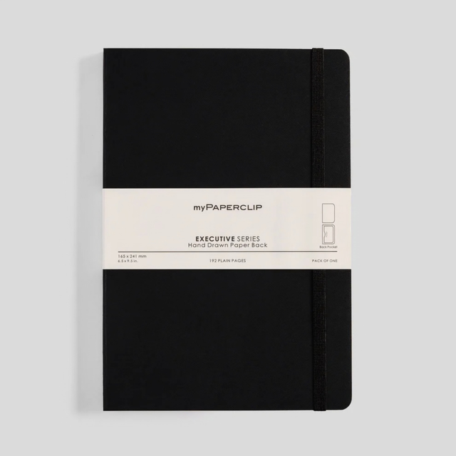 My Paperclip Executive Series Notebook (Soft Cover) - Large (With Back Pocket)  165 x 241 mm Collection Plain Black