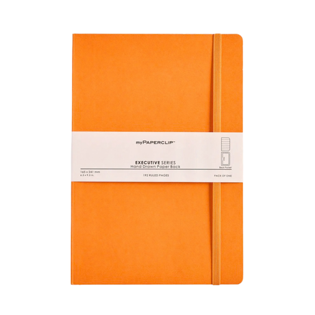 My Paperclip Executive Series Notebook (Soft Cover) - Large (With Back Pocket)  165 x 241 mm Collection Ruled orange