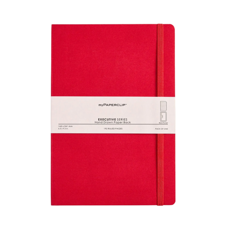 My Paperclip Executive Series Notebook (Soft Cover) - Large (With Back Pocket)  165 x 241 mm Collection Ruled Red