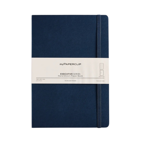My Paperclip Executive Series Notebook (Soft Cover) - Large (With Back Pocket)  165 x 241 mm Collection Ruled Blue