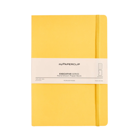 My Paperclip Executive Series Notebook (Soft Cover) - Large (With Back Pocket)  165 x 241 mm Collection  Ruled Yellow