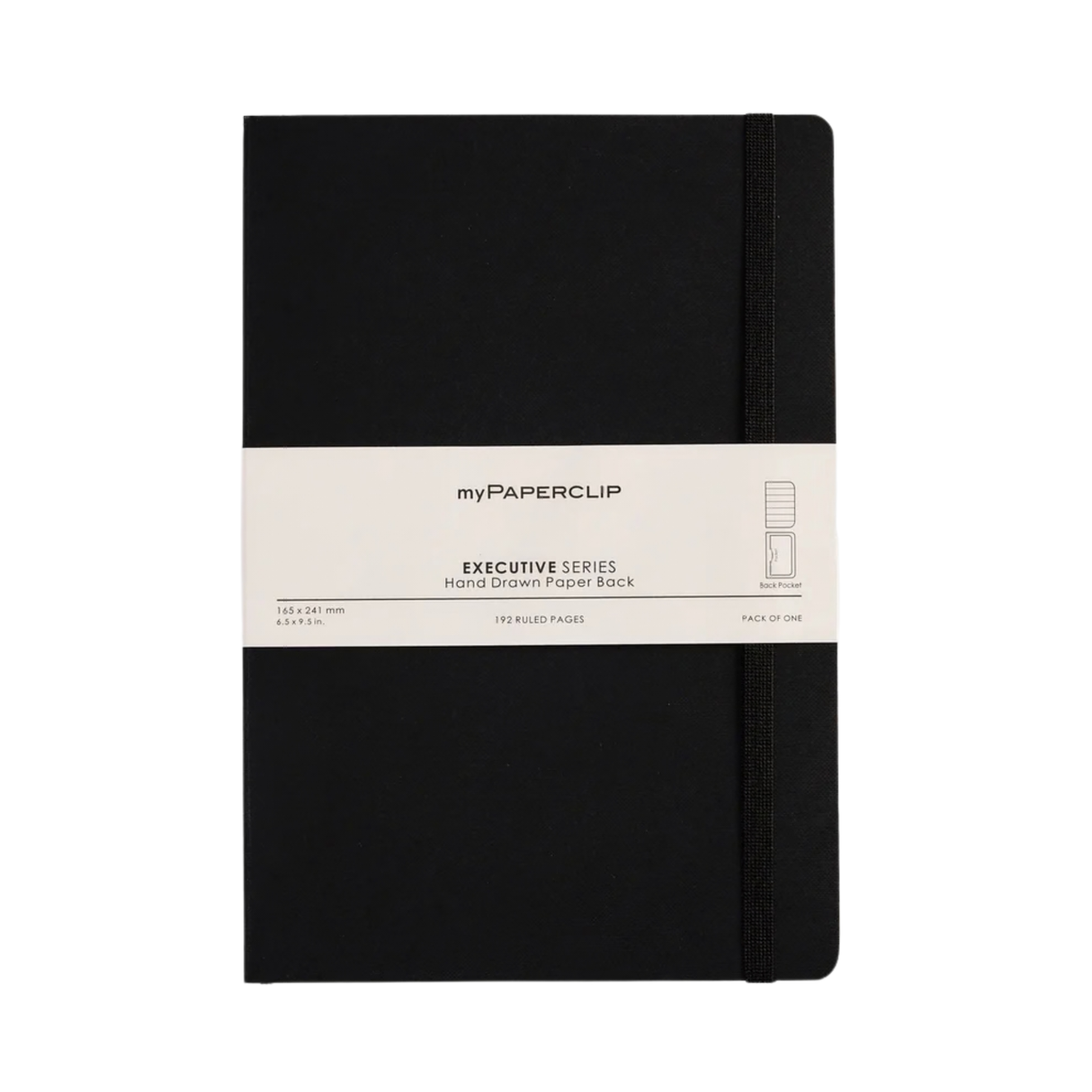 My Paperclip Executive Series Notebook (Soft Cover) - Large (With Back Pocket)  165 x 241 mm Collection  Ruled Black
