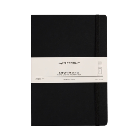 My Paperclip Executive Series Notebook (Soft Cover) - Large (With Back Pocket)  165 x 241 mm Collection  Ruled Black