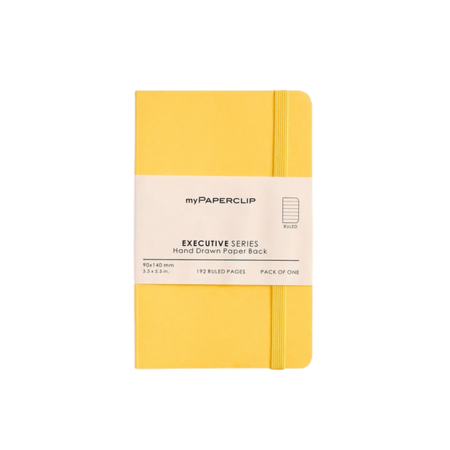 My Paperclip Executive Series Notebook (Soft Cover) - 90 x 140 mm Collection Ruled Yellow