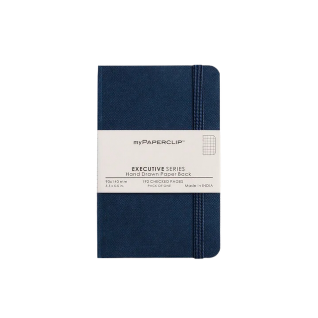 My Paperclip Executive Series Notebook (Soft Cover) - 90 x 140 mm Collection Checks Blue