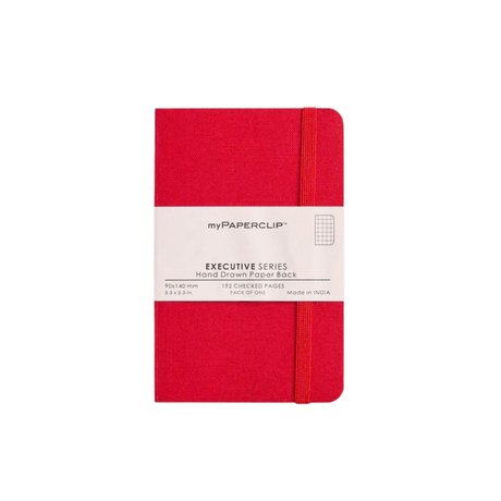 My Paperclip Executive Series Notebook (Soft Cover) - 90 x 140 mm Collection Checks Red